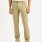 Men's Khaki Slim Fit Chino Trousers - Front View