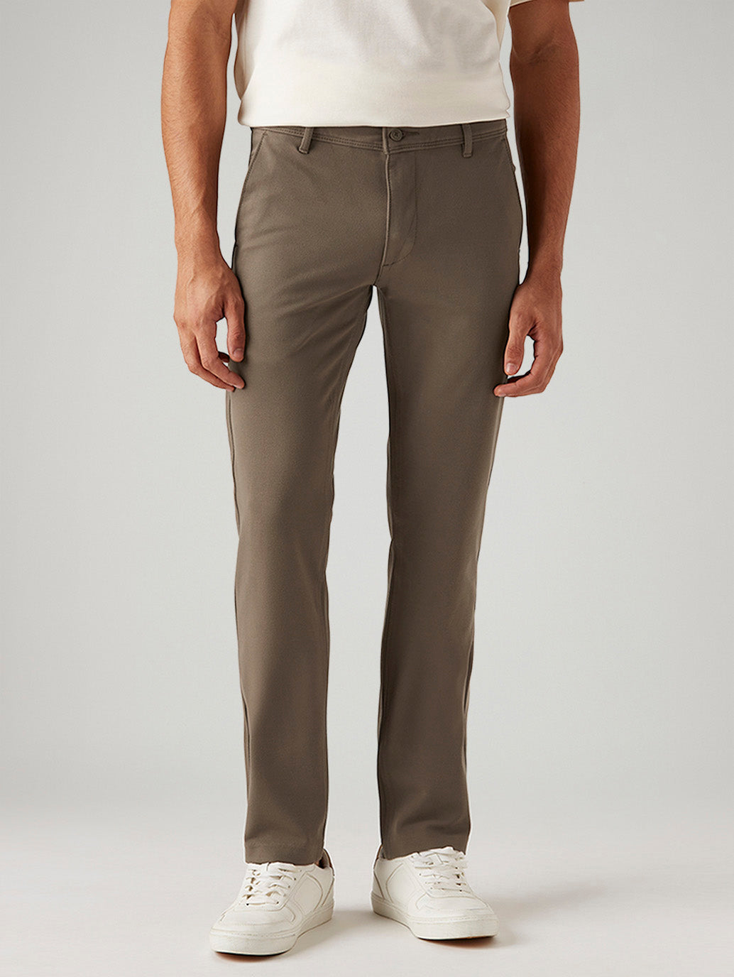 Men's 511 Taupe Slim Fit Mid Rise Tech Pant - Front View
