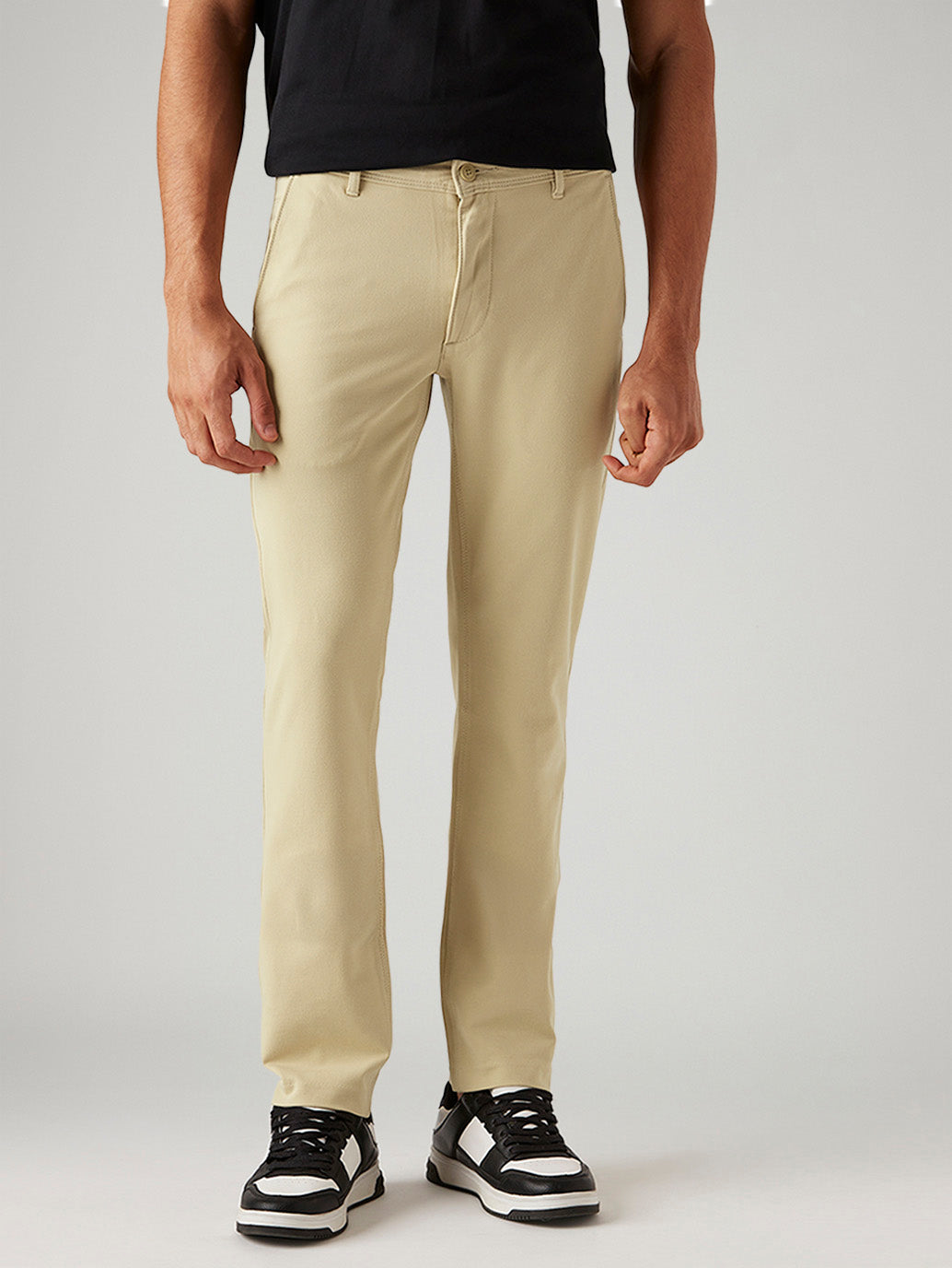 Men's 511 Beige Slim Fit Mid Rise Tech Pant - Front View