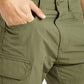 Men's Olive Slim Fit Cargo Trousers - Detail View