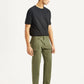 Men's Olive Slim Fit Cargo Trousers - Side View