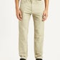 Men's Beige Slim Fit Mid Rise Cargo Trousers - Front View