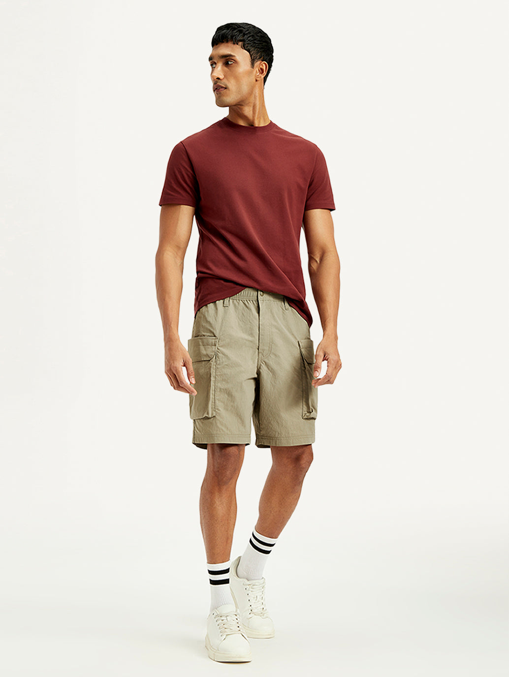 Men's Solid Regular Fit Shorts - Elevated View