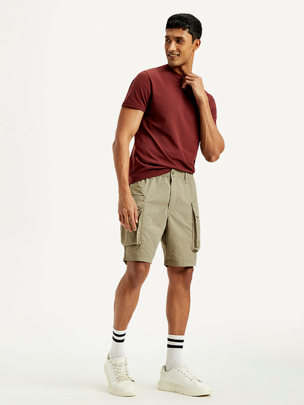 Men's Solid Regular Fit Shorts - Front View