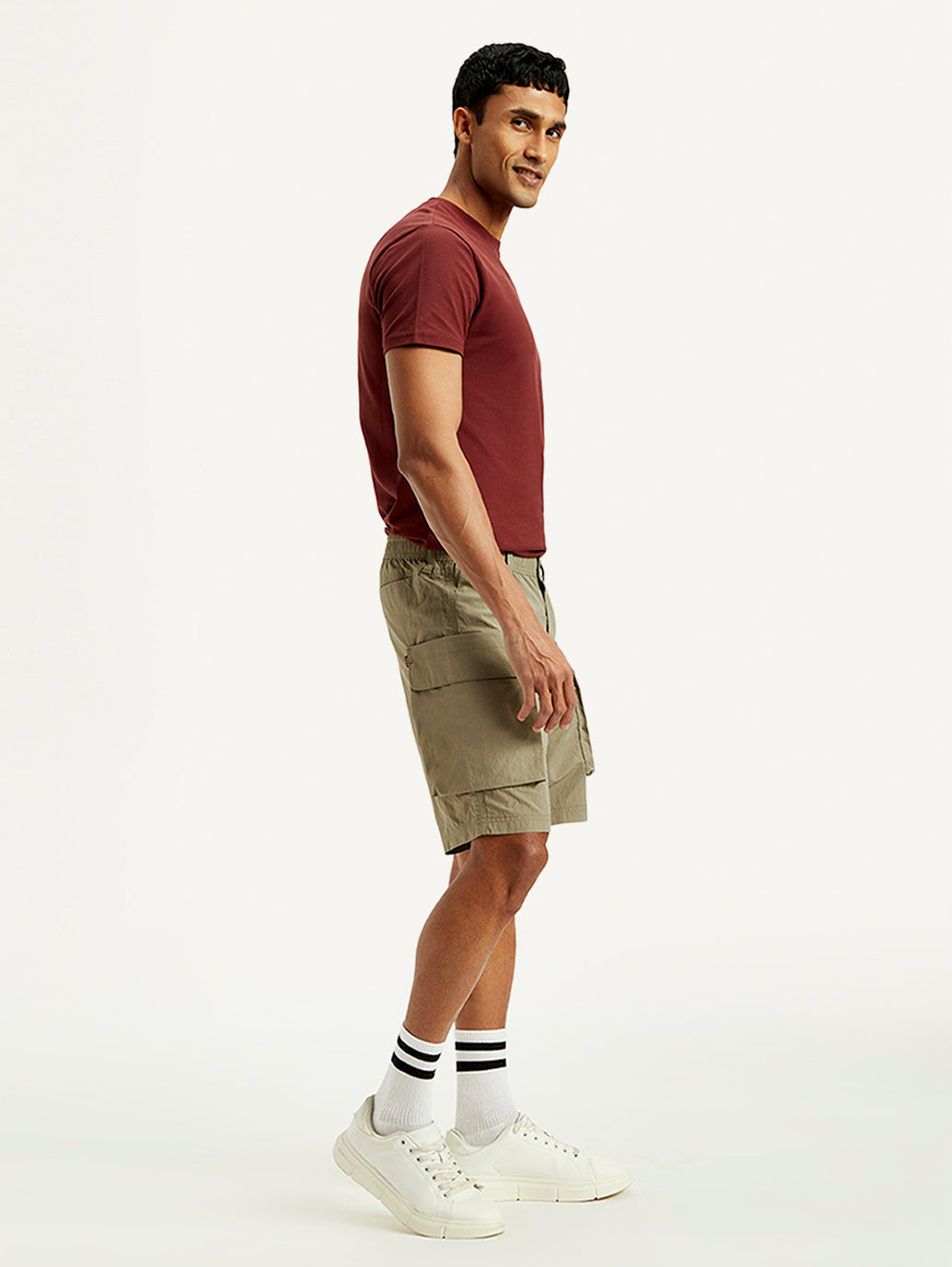 Men's Solid Regular Fit Shorts - Side View