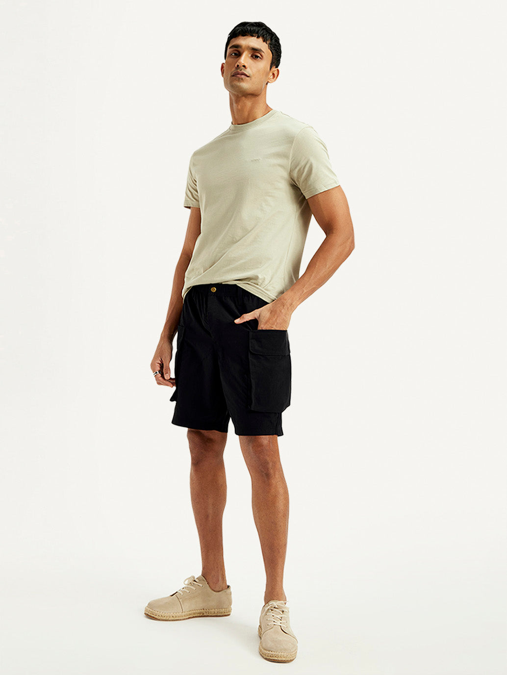 Men's Solid Regular Fit Shorts - Elevated View