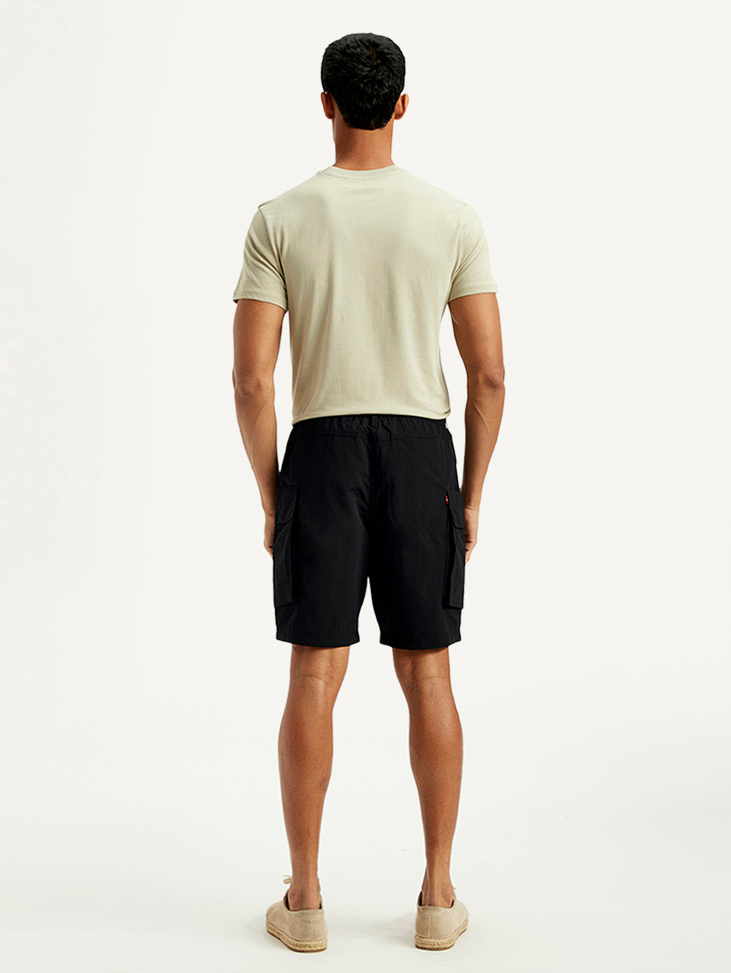 Men's Solid Regular Fit Shorts - Back View