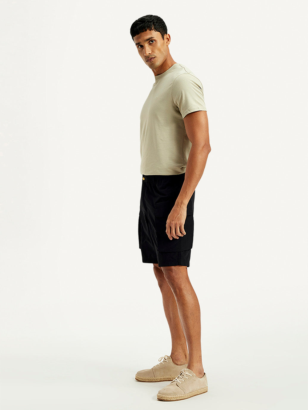 Men's Solid Regular Fit Shorts - Side View