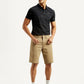 Men's Khaki Tapered Shorts - Front View