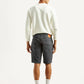 Men's Grey Tapered Mid Rise Shorts - Back View