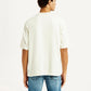 Men's Embroidered Cream Crew Neck T-shirt - Back View