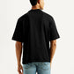 Men's Embroidered Black Crew Neck T-Shirt - Back View