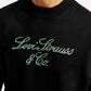 Men's Embroidered Black Crew Neck T-Shirt - Detail View
