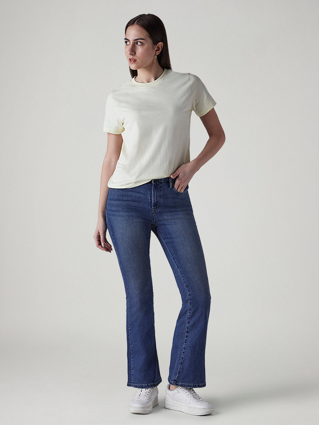Women's 726 Blue Flared Fit High Rise Redloop Jeans - 20 View