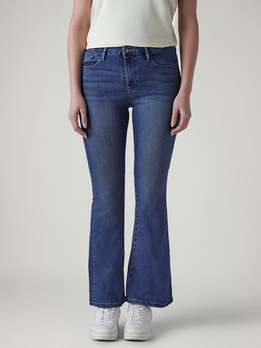 Women's 726 Blue Flared Fit High Rise Redloop Jeans - 20 View