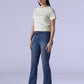 Women's 726 Blue Flared Fit High Rise Redloop Jeans - Side View