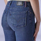 Women's 726 Blue Flared Fit High Rise Redloop Jeans - Detail View