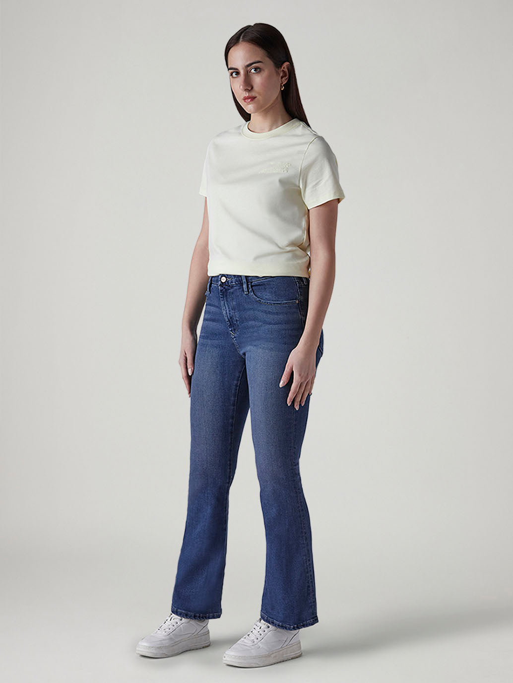 Women's 726 Blue Flared Fit High Rise Redloop Jeans - 20 View
