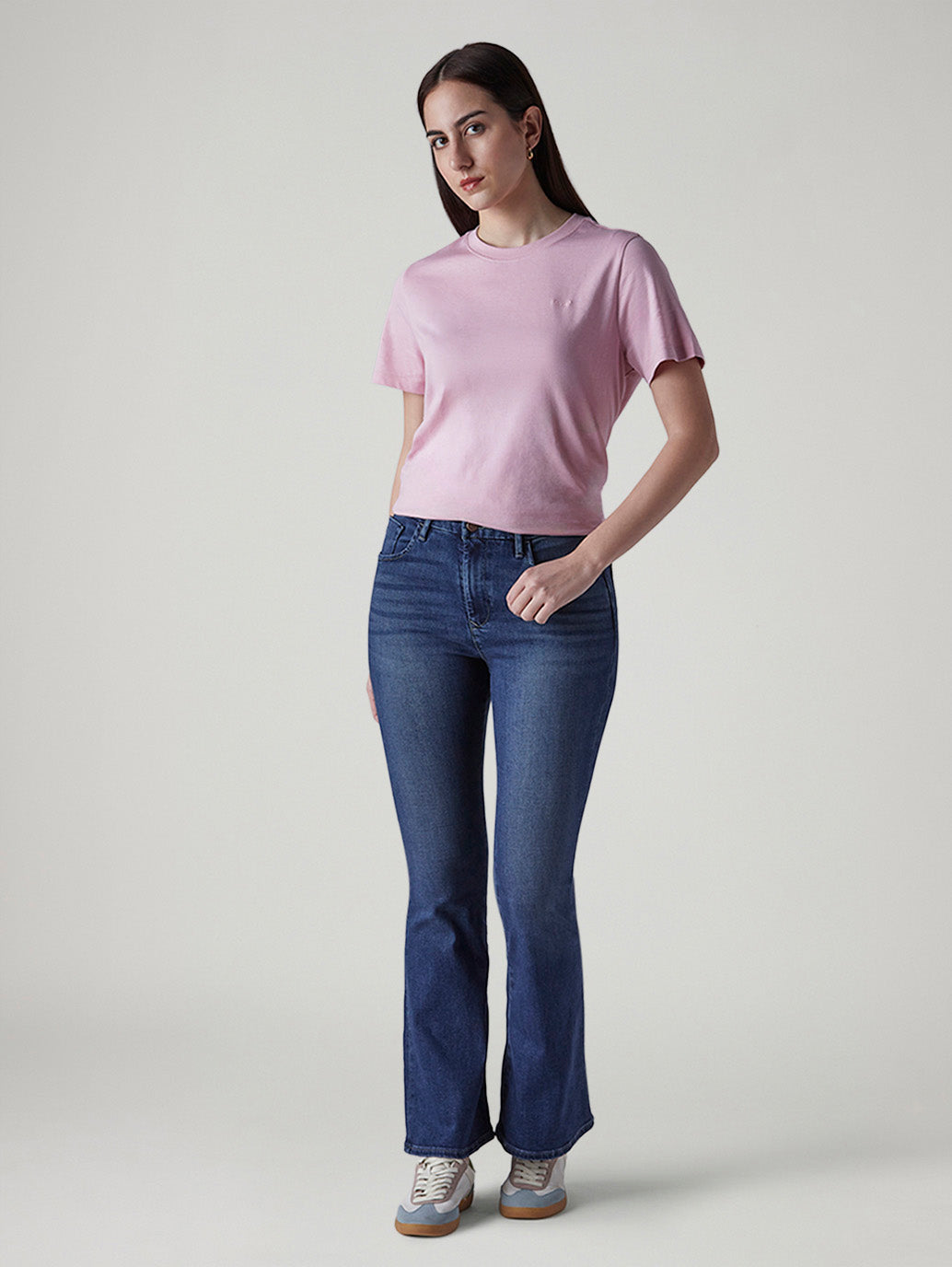 Women's 726 Indigo Flared Fit High Rise Redloop Jeans - Styleshot View