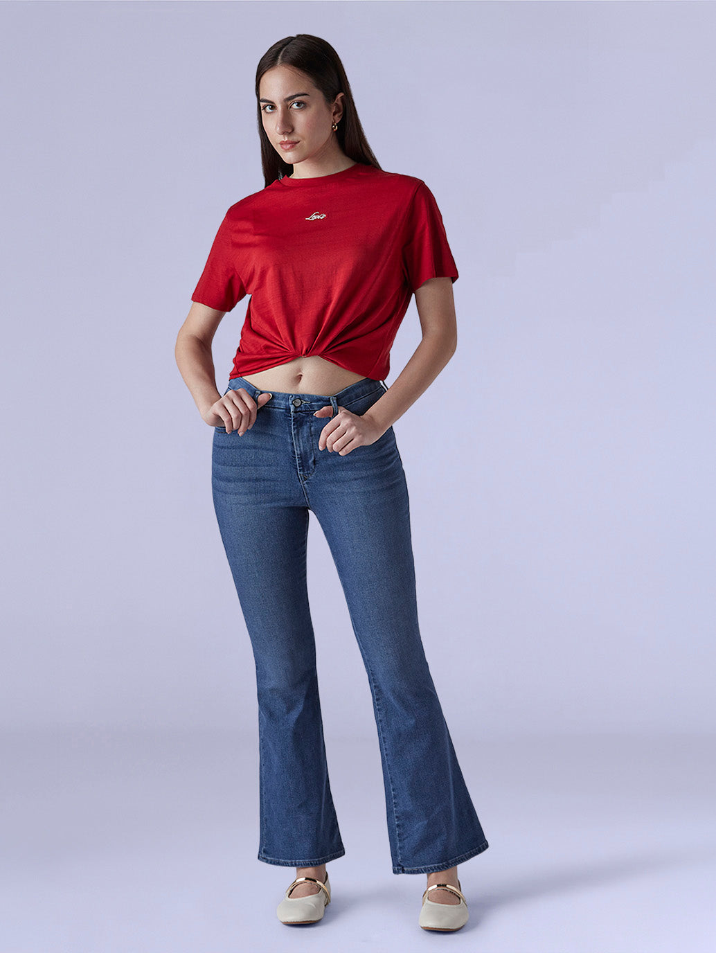Women's 726 Light Indigo Flared Fit High Rise Redloop Jeans