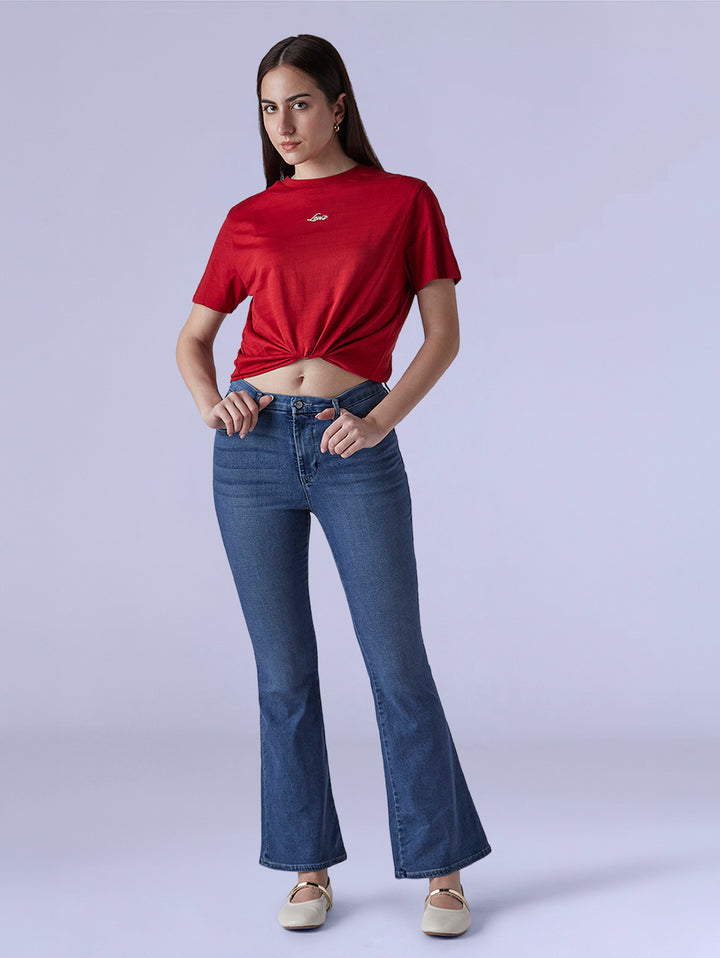 Women's 726 Light Indigo Flared Fit High Rise Redloop Jeans