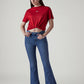 Women's 726 Light Indigo Flared Fit High Rise Redloop Jeans - Logo View