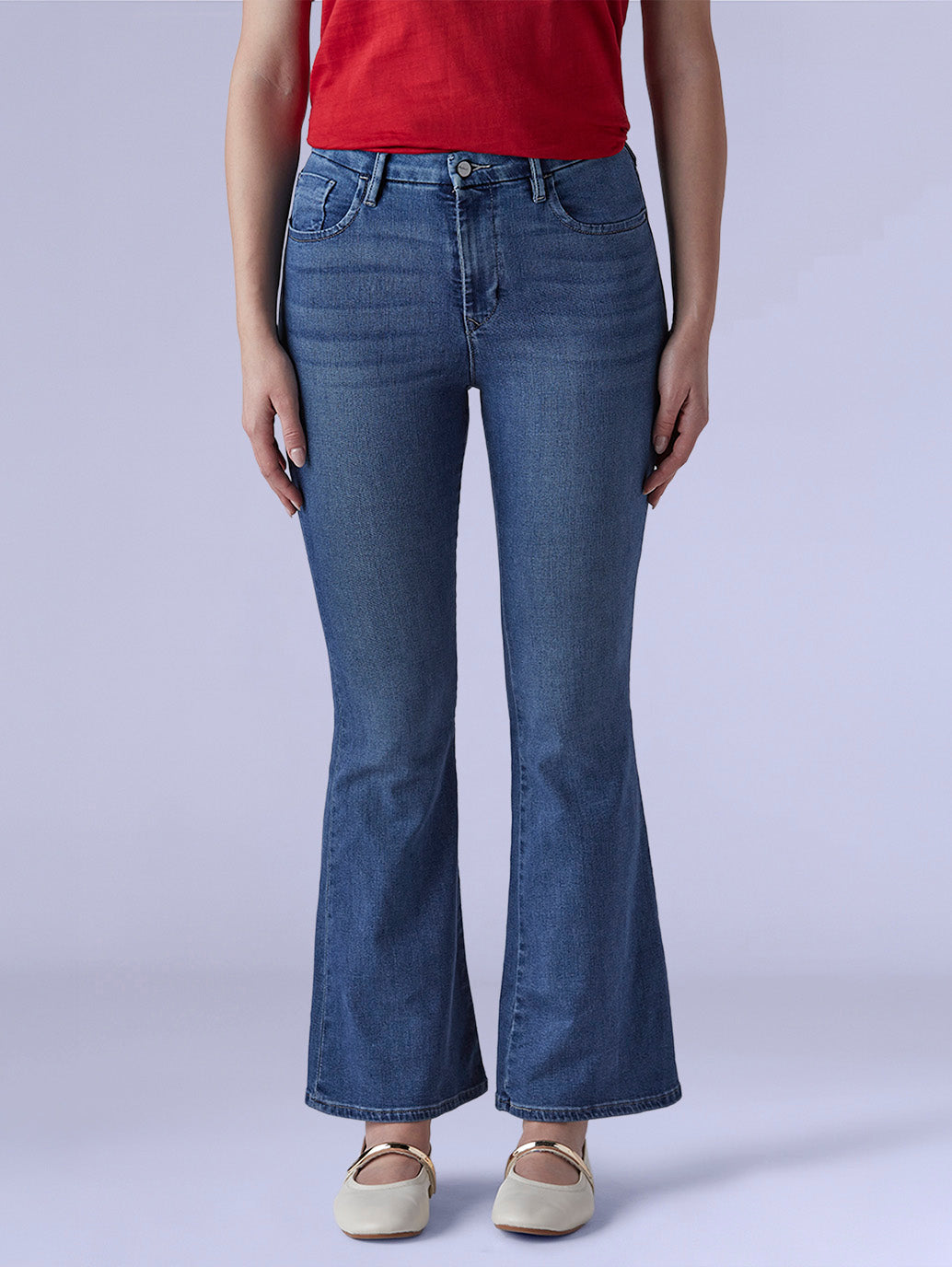 Women's 726 Light Indigo Flared Fit High Rise Redloop Jeans - 3a1e376b-9ab7-4d0c-8c34-f29bea239548 View