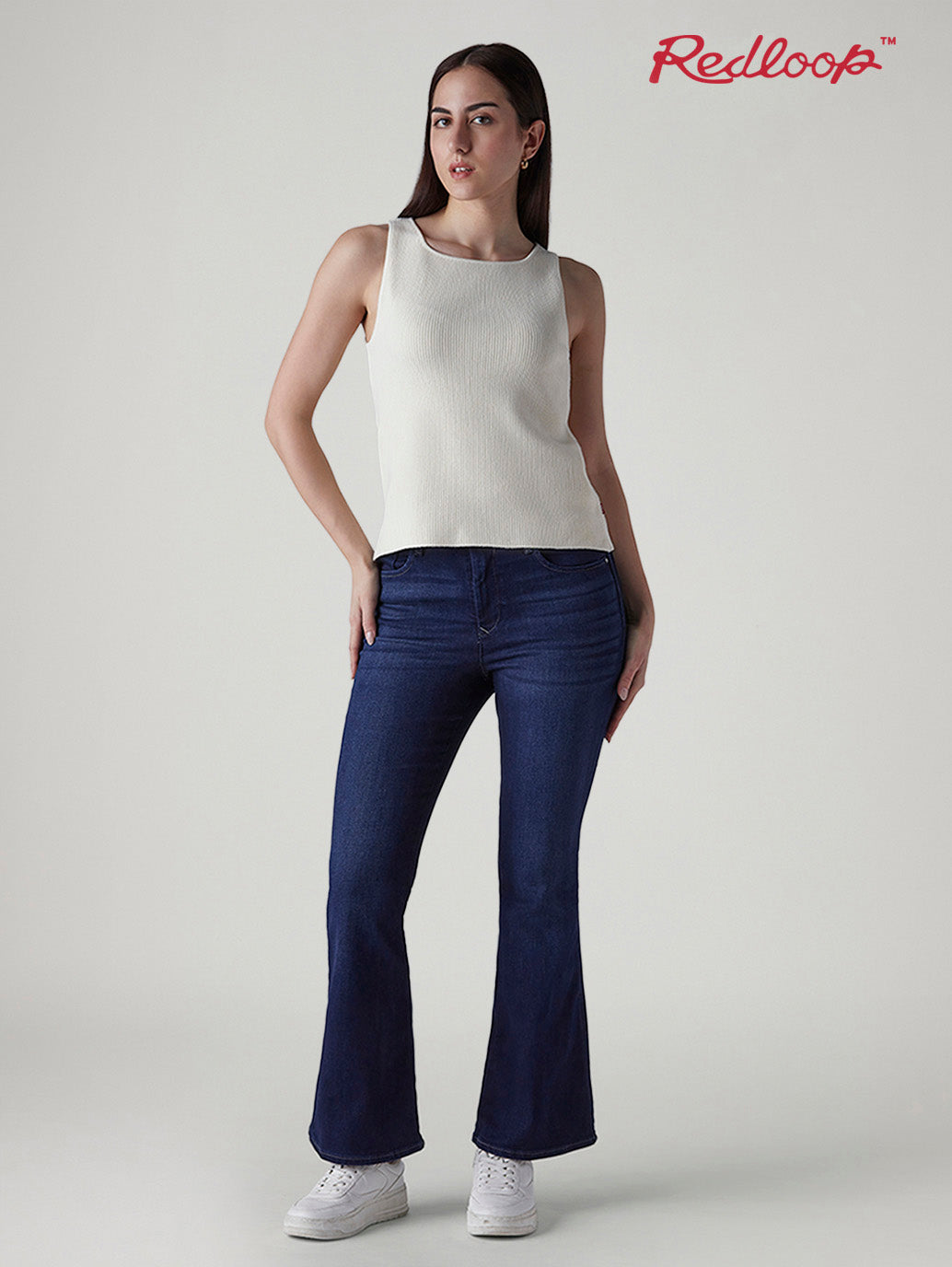 Women's 726 Dark Indigo Flared Fit High Rise Redloop Jeans