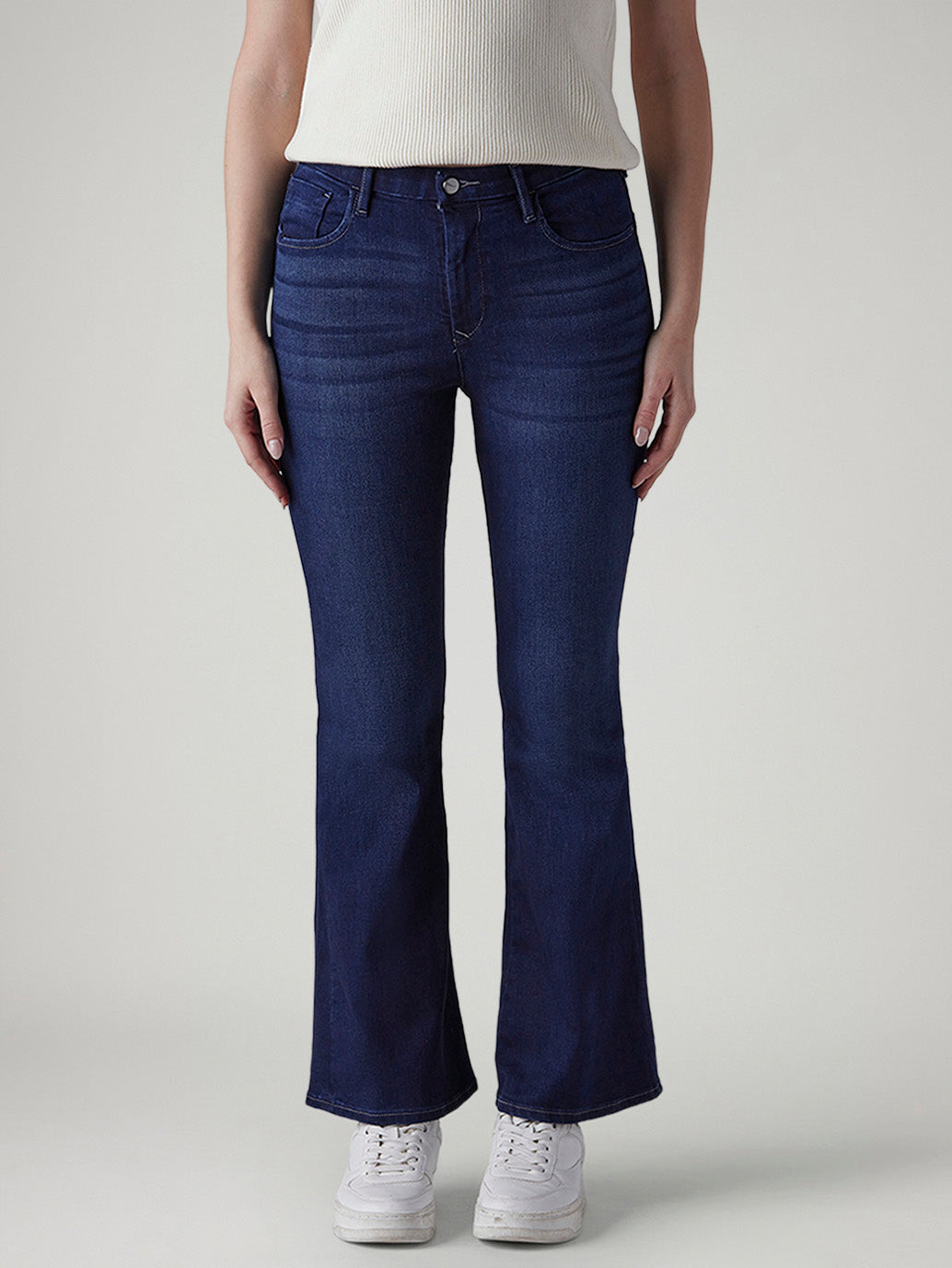 Women's 726 Dark Indigo Flared Fit High Rise Redloop Jeans - Front View