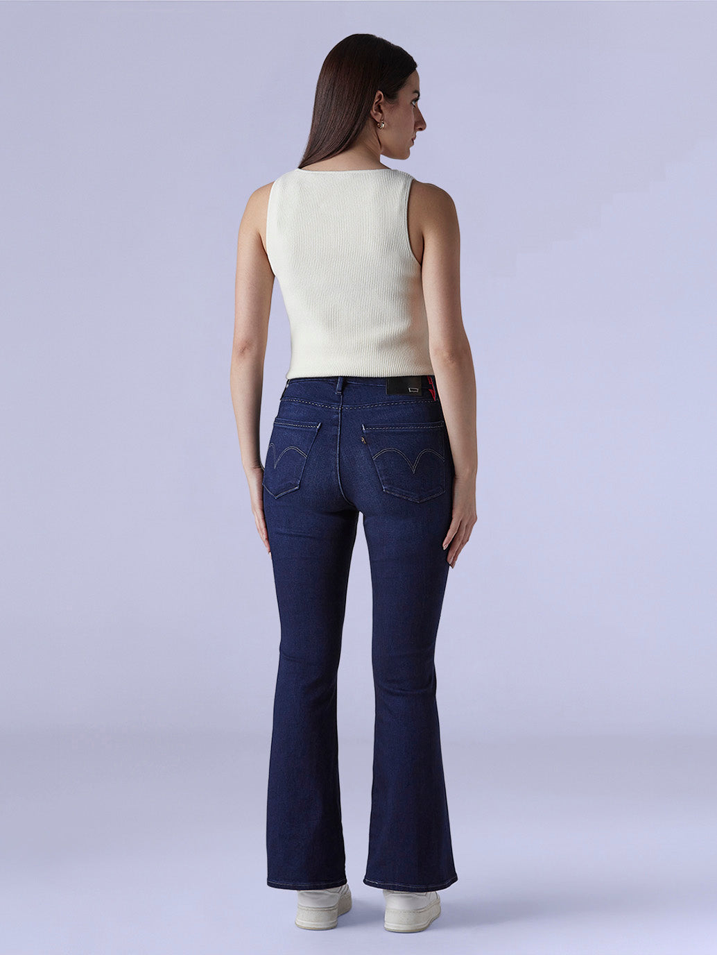 Women's 726 Dark Indigo Flared Fit High Rise Redloop Jeans - c89dd985-75c0-46ff-abc0-35dd2e7fbe88 View