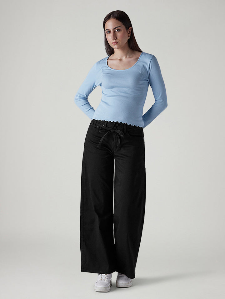 Women's 726 Black Flared Fit High Rise Redloop Jeans
