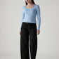 Women's 726 Black Flared Fit High Rise Redloop Jeans - Front View