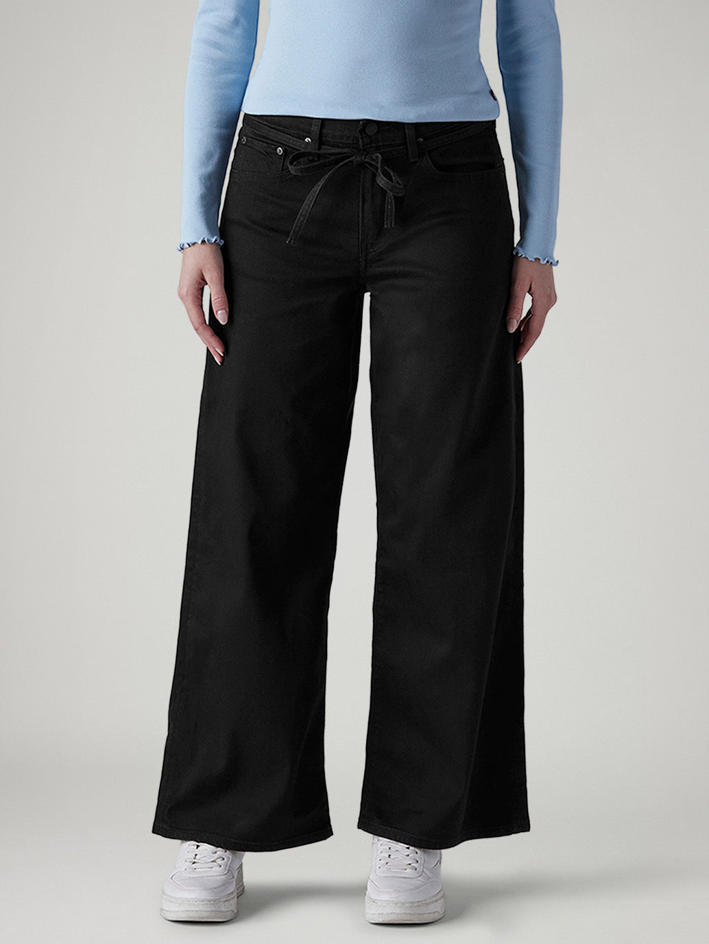 Women's 726 Black Flared Fit High Rise Redloop Jeans - Front View