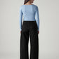 Women's 726 Black Flared Fit High Rise Redloop Jeans - Back View