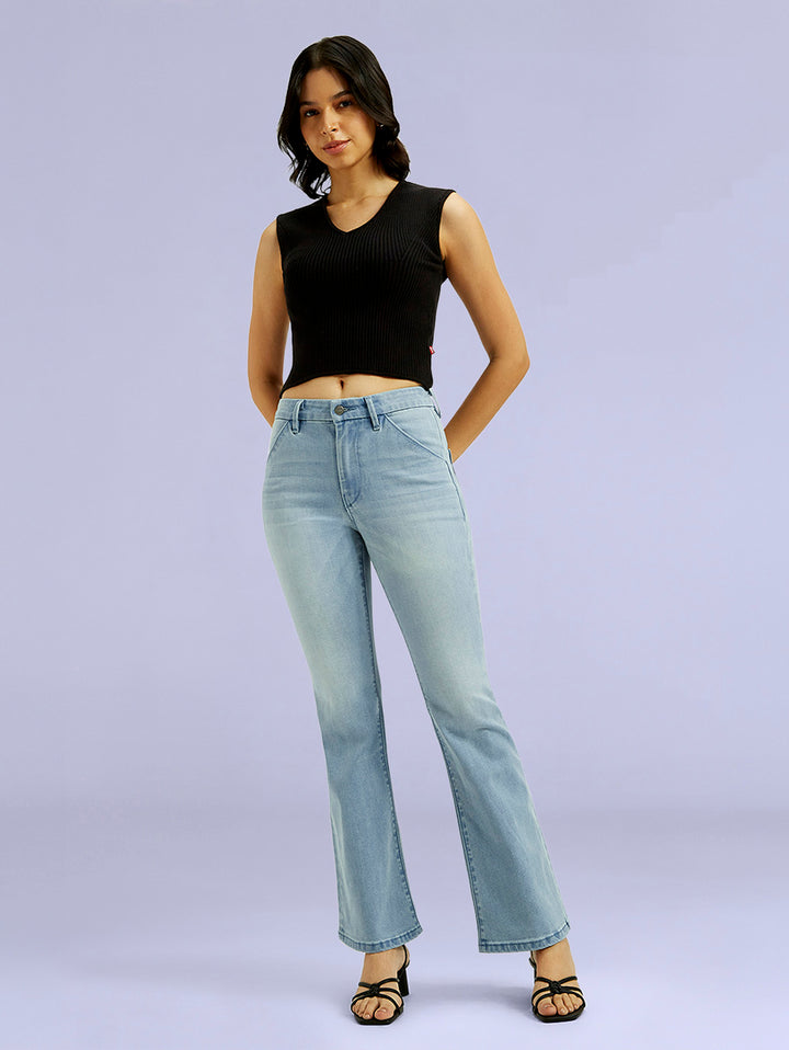 Women's Redloop 726 Light Indigo Flared Fit High Rise Jeans