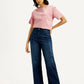 Women's Redloop Dark Indigo Mile High Wide Leg Fit High Rise Jeans - Styleshot View