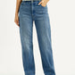 Women's Redloop Blue Ribcage Straight Fit High Rise Jeans - Front View