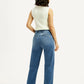 Women's Redloop Blue Ribcage Straight Fit High Rise Jeans - Back View