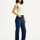Women's Redloop Dark Blue Ribcage Straight Fit High Rise Jeans - Side View