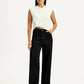 Women's Redloop Black Ribcage Wide Leg Fit High Rise Jeans - Styleshot View