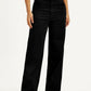 Women's Redloop Black Ribcage Wide Leg Fit High Rise Jeans - Front View