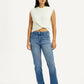 Women's Redloop Light Blue Wedgie Straight Fit Mid Rise Jeans - Styleshot View