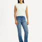 Women's Redloop Light Blue Wedgie Straight Fit Mid Rise Jeans - Front View