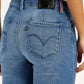 Women's Redloop Light Blue Wedgie Straight Fit Mid Rise Jeans - Detail View