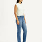 Women's Redloop Light Blue Wedgie Straight Fit Mid Rise Jeans - Side View