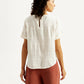 Women's Self Design Off White Round Neck Top - Back View