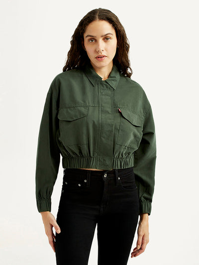 Women's Solid Regular Fit Trucker Jacket-image-28