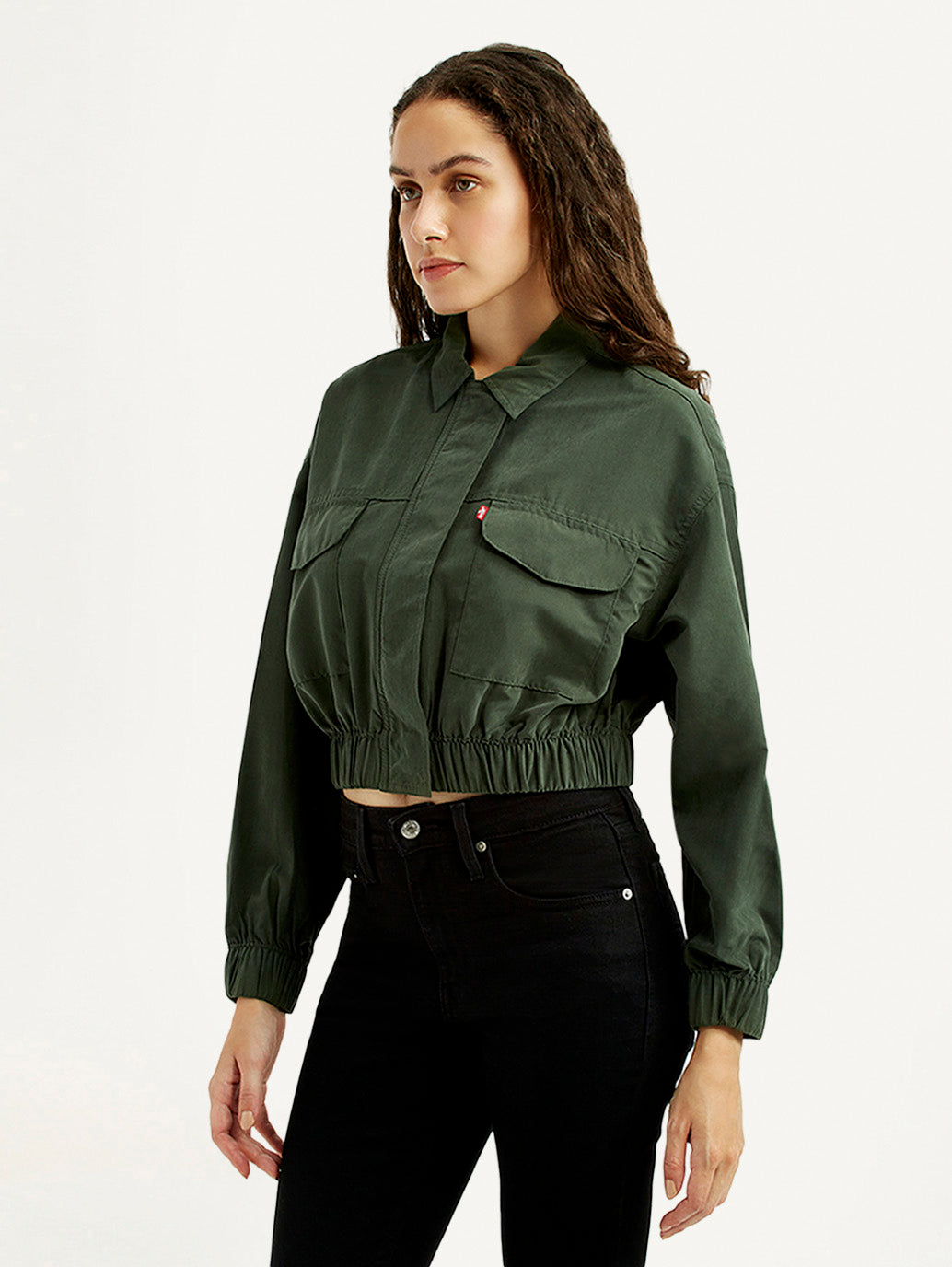 Women's Solid Regular Fit Trucker Jacket - Side View