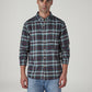 Men's Checkered Slim Fit Flannel Shirt - Front View