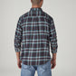 Men's Checkered Slim Fit Flannel Shirt - Back View